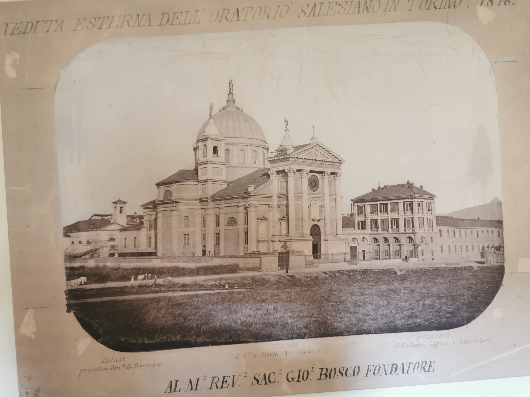 Fotografia histórica da Basílica de Maria Auxiliadora em 1878