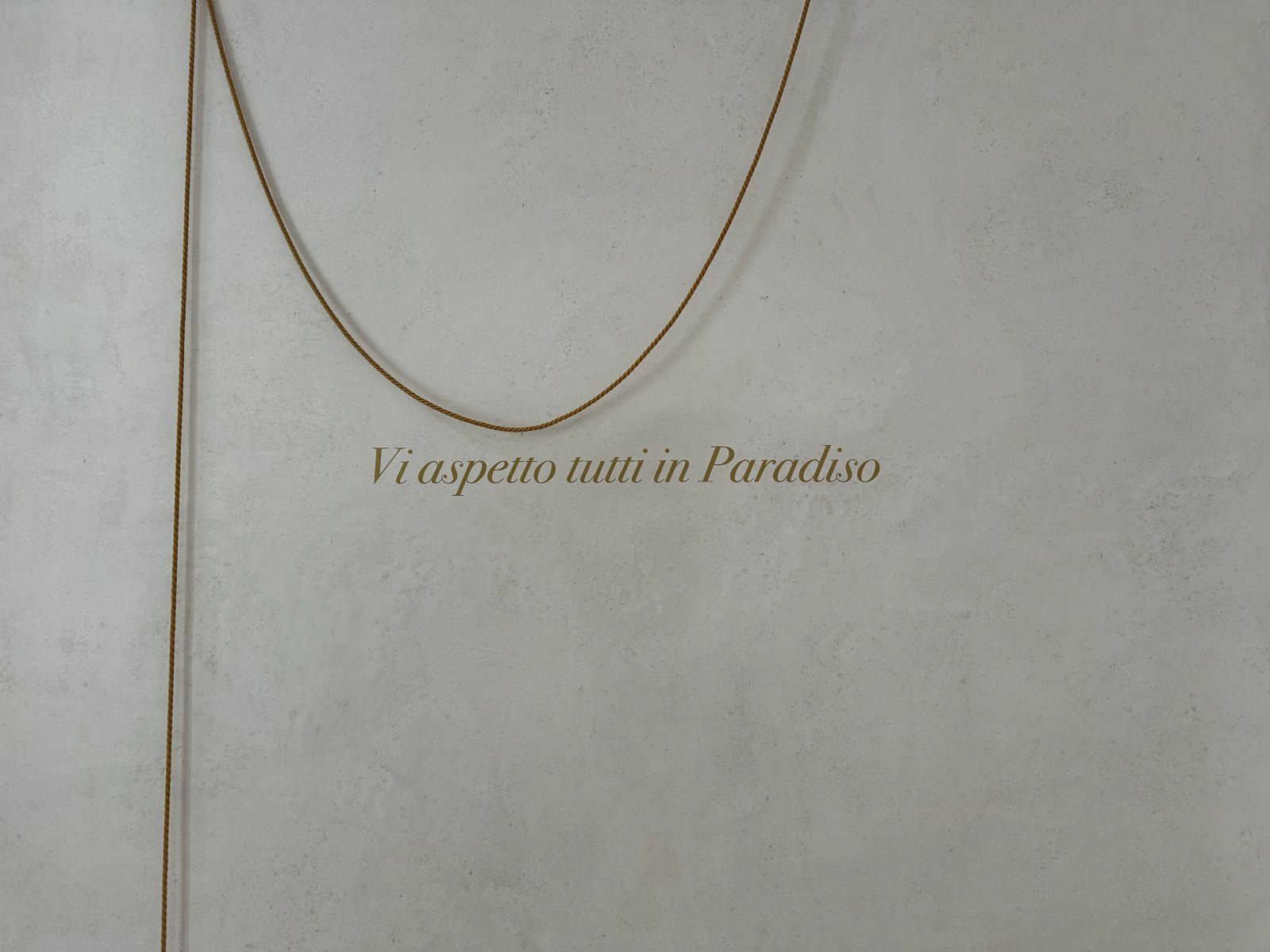 Frase Vi aspetto tutti in Paradiso no Museu Casa Dom Bosco